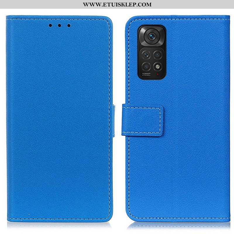 Etui Folio do Xiaomi Redmi Note 11 / 11S Wysokiej Jakości Sztuczna Skóra Liczi